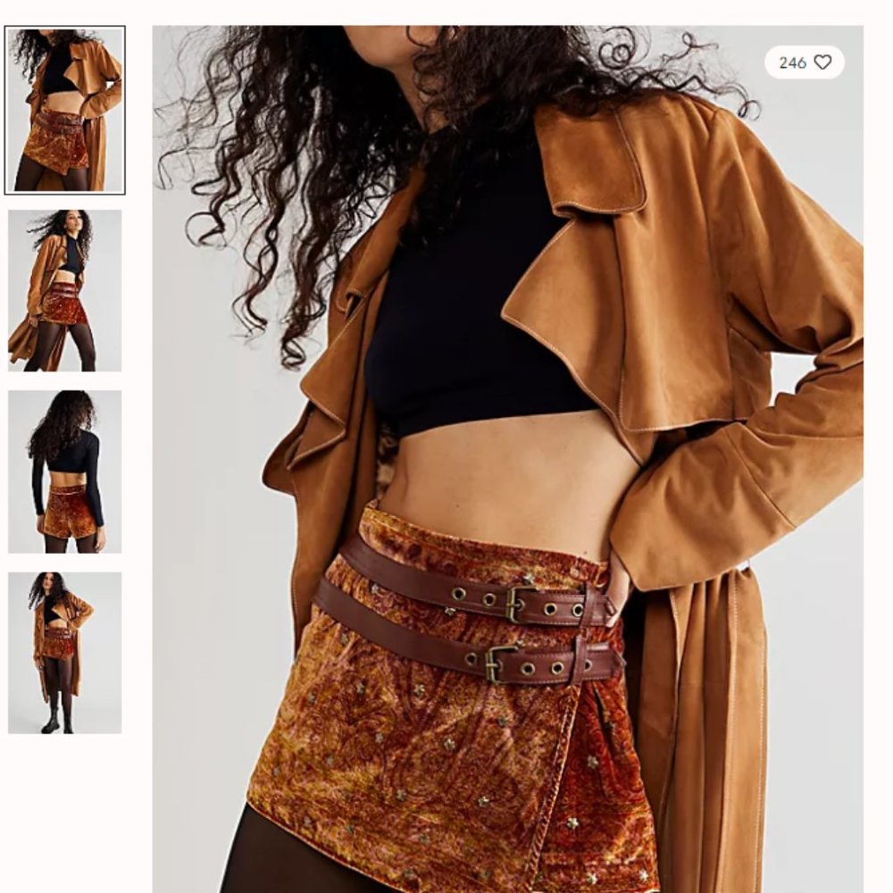 Free People | Paisley Punk Velvet Mini Skort